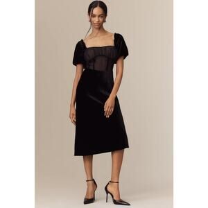 talisa chain strap side split corset midi dress Emanuella Chain Strap Midi Dress Black